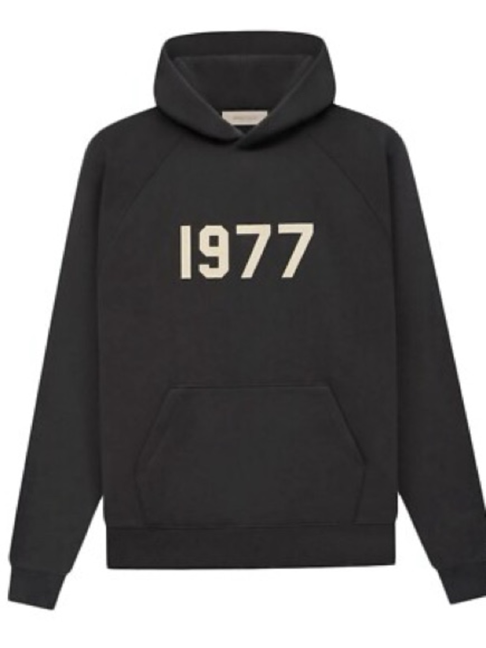 Essentials Black Hoodie with Cream '1977'